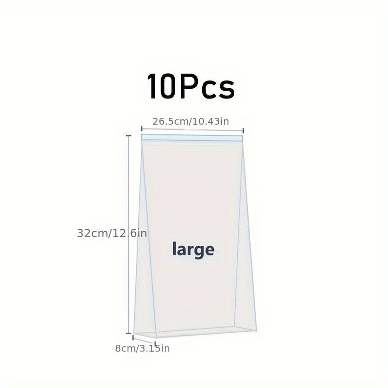 10/15/20pcs Reusable Food Storage Bags, Durable PET Zipper Bags for Fruits, Grains, Vegetables, Meat, Kitchen Organizers, Leak-Proof, Portable, Christmas Bags