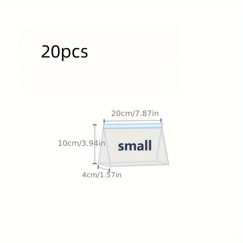 10/15/20pcs Reusable Food Storage Bags, Durable PET Zipper Bags for Fruits, Grains, Vegetables, Meat, Kitchen Organizers, Leak-Proof, Portable, Christmas Bags