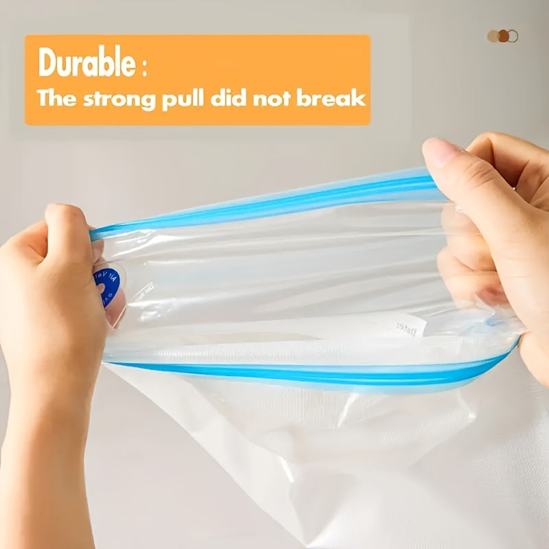 40pcs Vacuum Sealed Bags, Plastic Reusable Food Storage Bags, Durable Transparent Food Grade, for Meat, Fruits, Grains, Vegetables, Kitchen Storage, No Electricity Needed