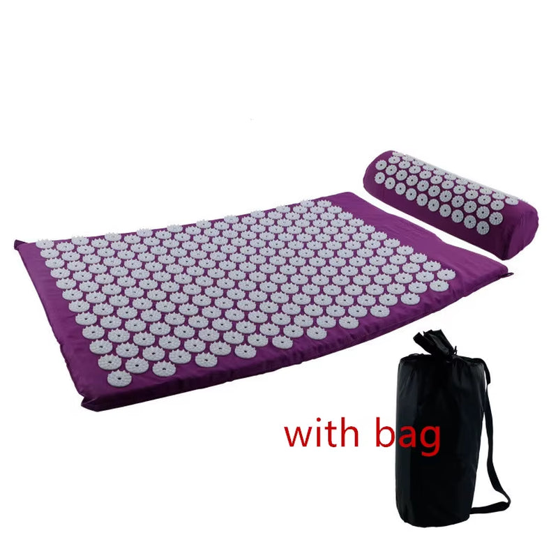Massager Yoga Mat Cushion Acupressure Massage Mat Sets Spike Fitness Yoga Pilates Relieve Stress Back Pain Applicator Kuznetsov