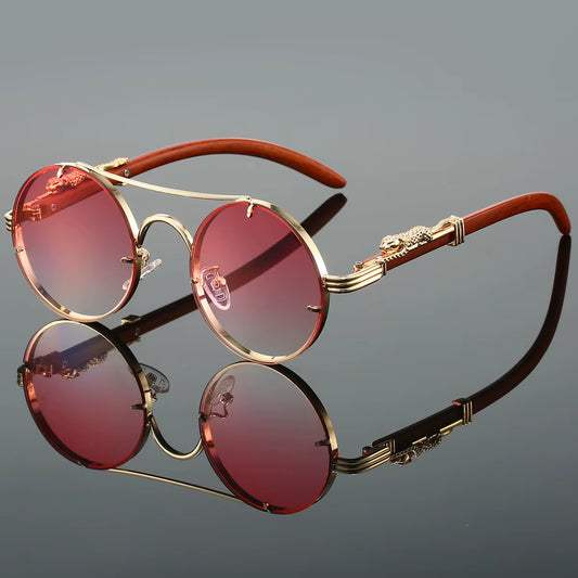 Vintage round Sunglasses Men Fashion Double Bridge Multicolor Shades Women Retro Trendy Brand Luxury Design Sun Glasses