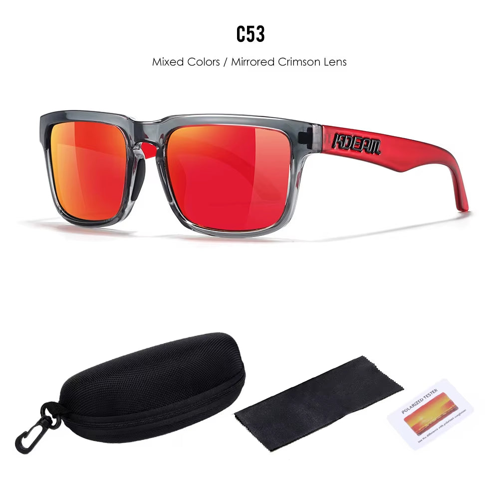 2025  Polarized Sunglasses for Men Women Fashion Unisex Brand Trendy Outdoor Eyewear for Couple Mirror Red Lens