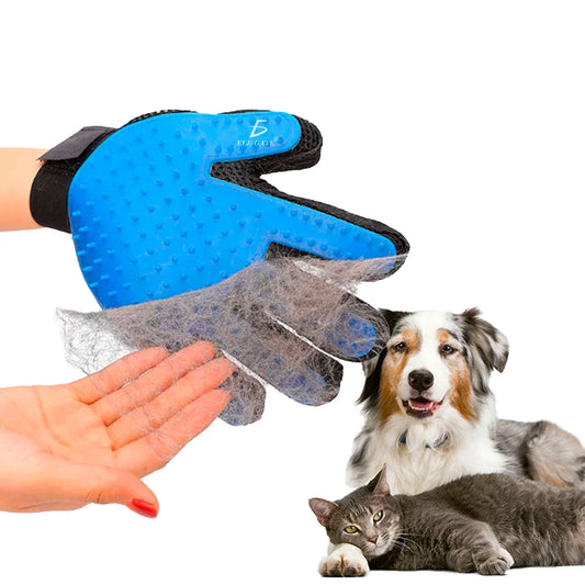 Silicone Pet Grooming Gloves Dog & Horse Cleaning, Bathing, Massage & Hair Removal Brush