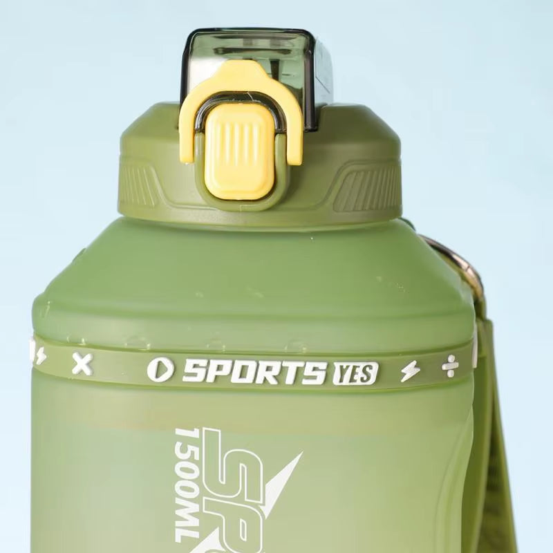 Water Bottle with Marker Motivational with Water Marker Large Water Bottle with Push Button Silicone Straw Lid & Measurement