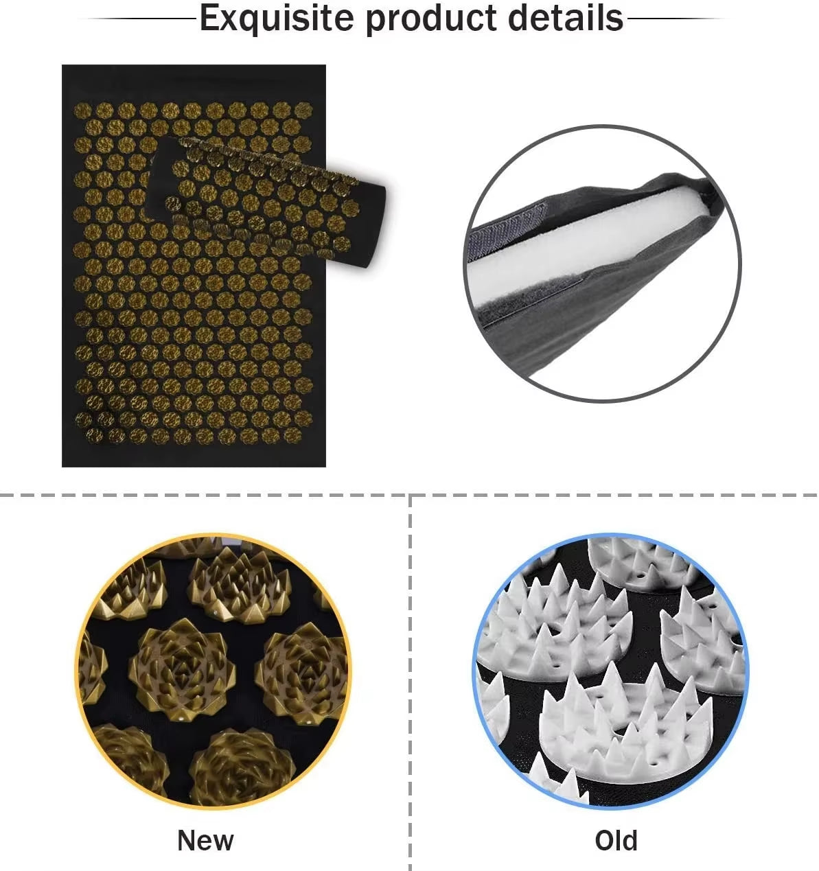 Pranamat Eco Lotus Spike Mat Acupuncture Massage Cushion Kuznetsov'S Applicator for Neck Foot Back Yoga Acupressure Massage Mat