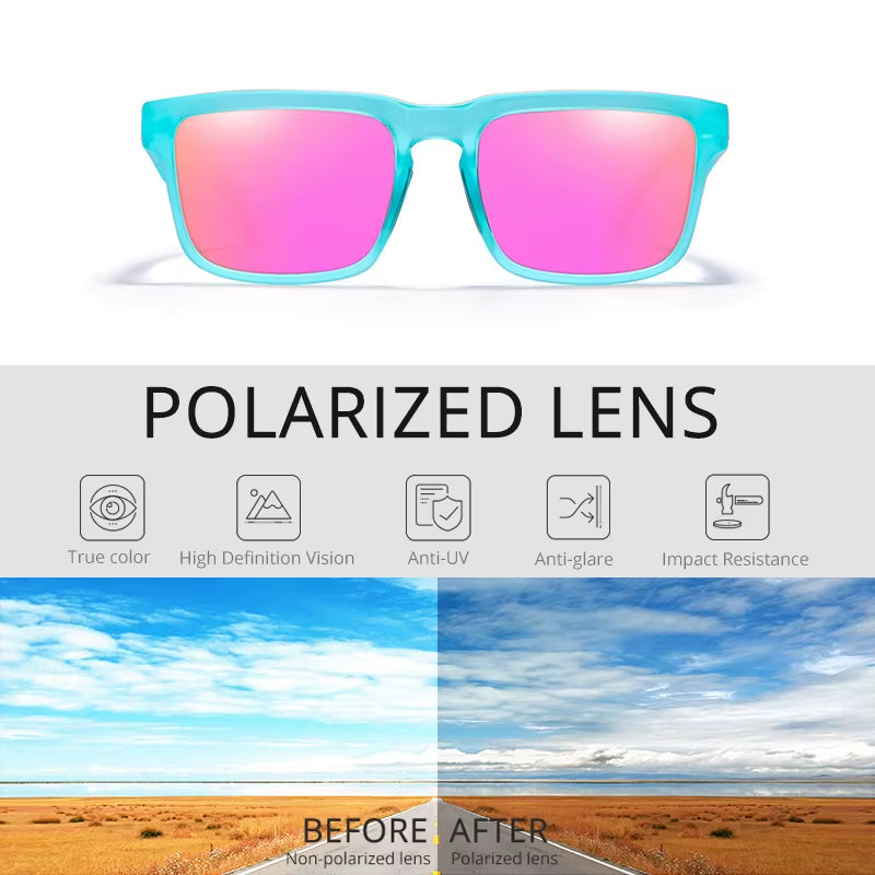 2025  Polarized Sunglasses for Men Women Fashion Unisex Brand Trendy Outdoor Eyewear for Couple Mirror Red Lens