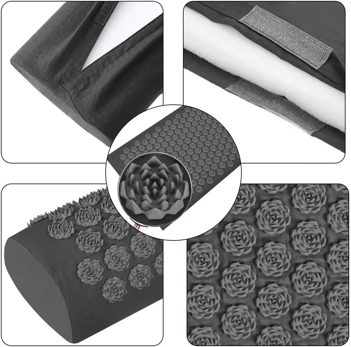 Pranamat Eco Lotus Spike Mat Acupuncture Massage Cushion Kuznetsov'S Applicator for Neck Foot Back Yoga Acupressure Massage Mat